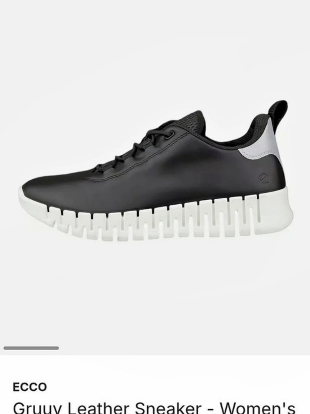 ECCO Gruuv Leather Sneakers in Black & White